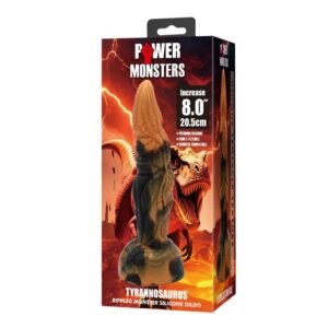 POWER MONSTERS – DILDO DE SILICONE FANTASIA TIRANOSSAURO BICOLOR 20,5 CM Ø 5 CM