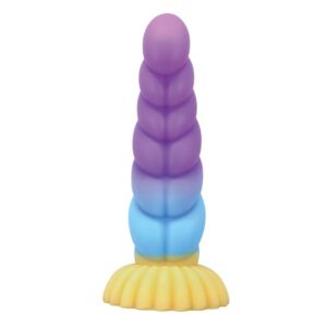 POWER MONSTERS – UNICÓRNIO TRICOLOR FANTASIA DE SILICONE 22 CM Ø 5 CM