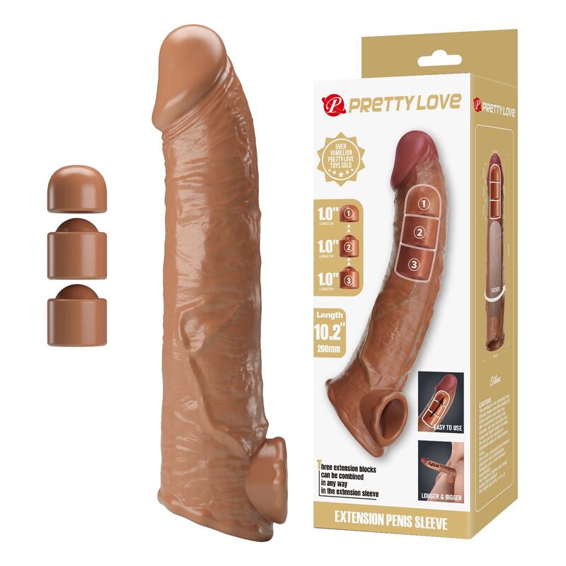 Ilhaerotica - PRETTY LOVE - MANGA EXTENSORA DE PÊNIS AJUSTÁVEL 26 CM Ø 4 CM NATURAL