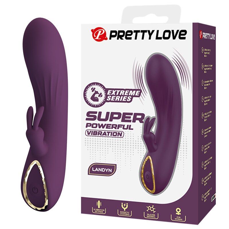 Ilhaerotica - PRETTY LOVE - VIBRADOR COELHO RECARREGÁVEL LANDYN COM 10 FUNÇÕES - ROXO