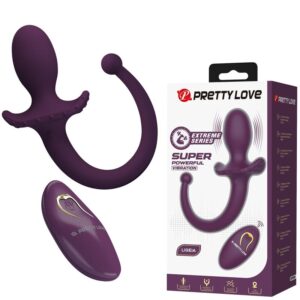 PRETTY LOVE – LIOEA PLUG ANAL VIBRATÓRIO COM RABO 12 FUNÇÕES ROXO COM CONTROLE REMOTO