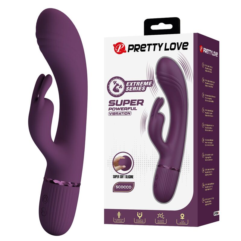Ilhaerotica - PRETTY LOVE - VIBRADOR COELHO RECARREGÁVEL ROCCO COM 10 FUNÇÕES - ROXO