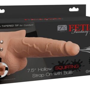 FETISH FANTASY SERIES – ARNÊS AJUSTVEL PÉNIS REALÍSTICO COM BOLAS SQUIRTING 19 CM
