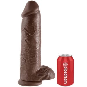 KING COCK – DILDO CASTANHO COM BOLAS 30.48 CM