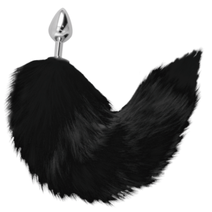 DARKNESS – PLUG ANAL PRATA 8 CM COM CAUDA PRETA