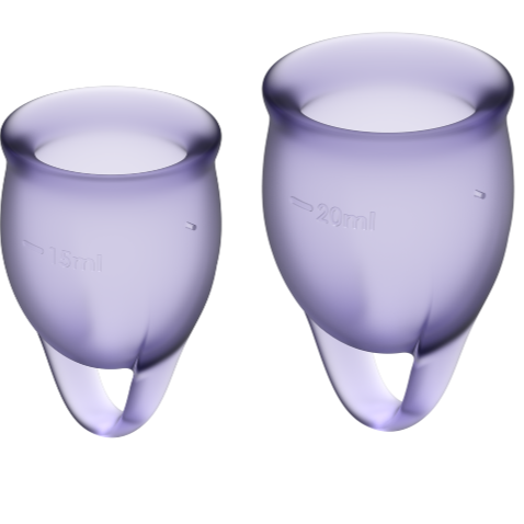 Ilhaerotica - SATISFYER - COPO MENSTRUAL FEEL CONFIDENT ROXO 15 + 20 ML