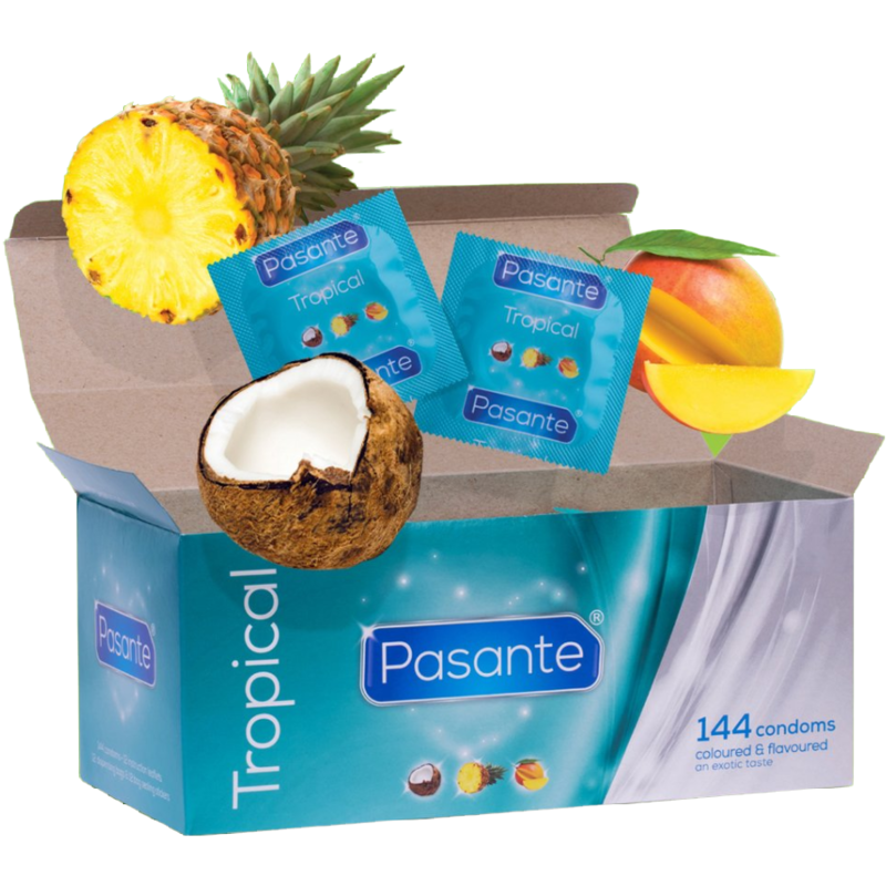 Ilhaerotica - PASANTE - DE PRESERVATIVOS SABORES TROPICAIS 144 UNIDADES