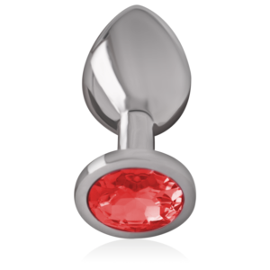 INTENSE – PLUG ANAL DE METAL COM CRISTAL VERMELHO TAMANHO M
