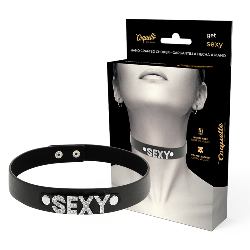 Ilhaerotica - COQUETTE CHIC DESIRE - GARGANTILHA SEXY DE COURO VEGANO