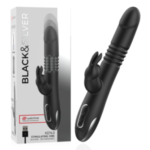 BLACK&SILVER – KENJI VIBRADOR RABBIT UP & DOWN + CONTROLO REMOTO WATCHME