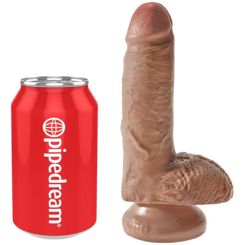 Ilhaerotica - KING COCK - PÊNIS REALÍSTICO COM BOLAS 13.2 CM CARAMELO