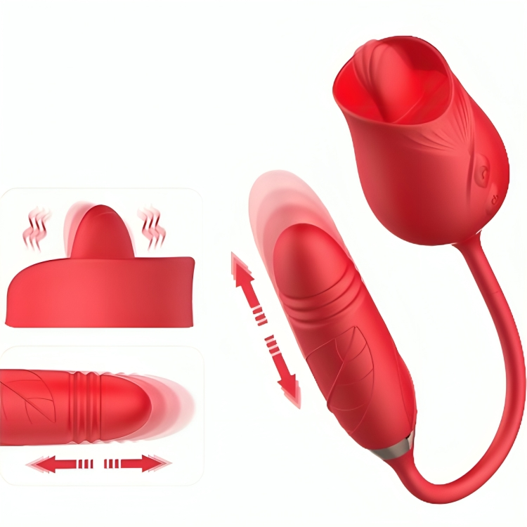 Ilhaerotica - ARMONY - VIBRADOR DE FLOR DELIGHT E IMPULSO COM LÍNGUA VERMELHA