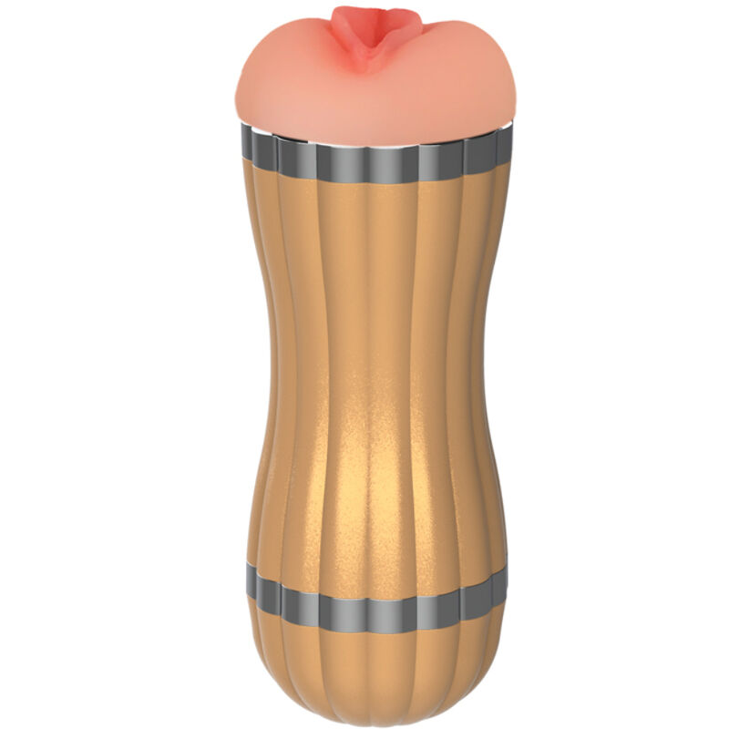 Ilhaerotica - ARMONY - BEVIS DUPLO MASTURBADOR VAGINAL E BOCAL SEM VIBRAÇÃO DOURADO