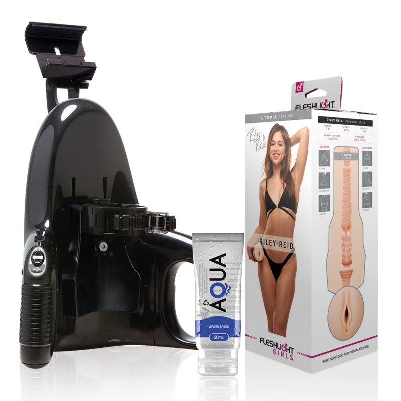 Ilhaerotica - FLESHLIGHT - VAGINA RILEY REID UTOPIA + LANÇAMENTO UNIVERSAL + LUBRIFICANTE AQUA QUALITY 50 ML