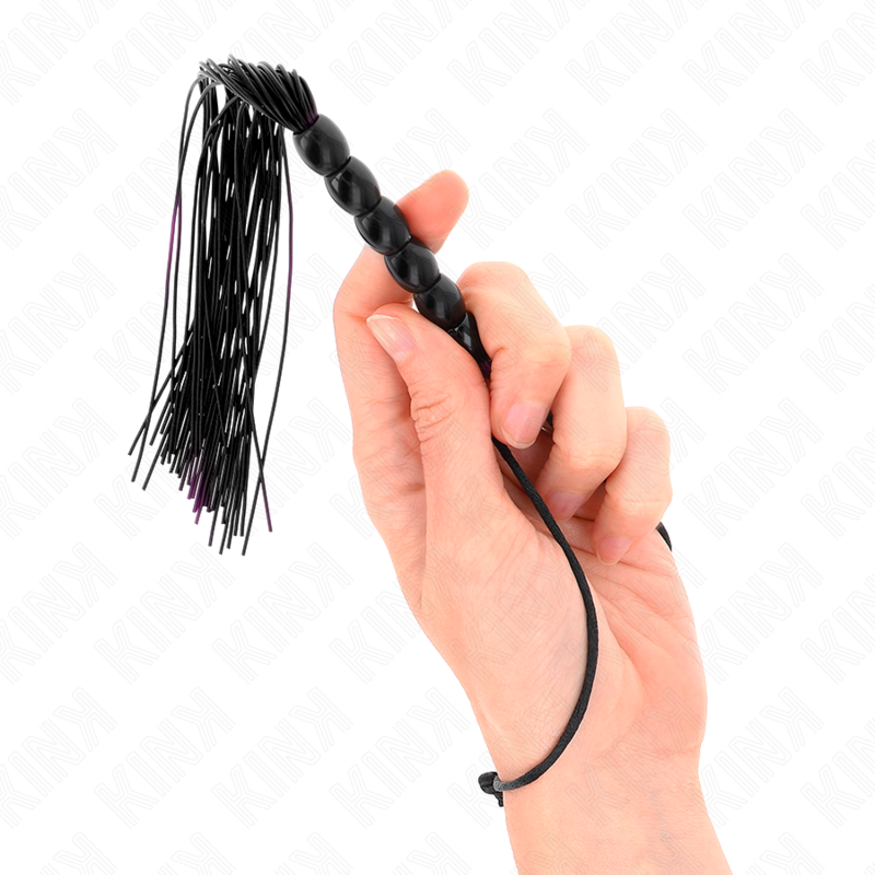 Ilhaerotica - KINK - MINI CHICOTE DE SILICONE COM 6 CONTAS PRETAS 26 CM