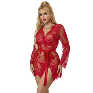 SUBBLIME – 953775 CAMISOLA DE NOITE DE RENDA + TANGA VERMELHO S/M