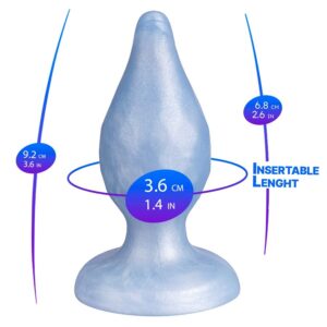 SILEXD – DIAMOND PLUG ANAL FANTASY DE SILICONE LÍQUIDO TERMOREATIVO AZUL PEROLADO 9,2 CM