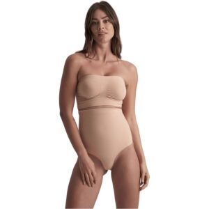 BYE-BRA – TANGA DE TALLE ALTO SIN COSTURAS BEIGE TALLA M