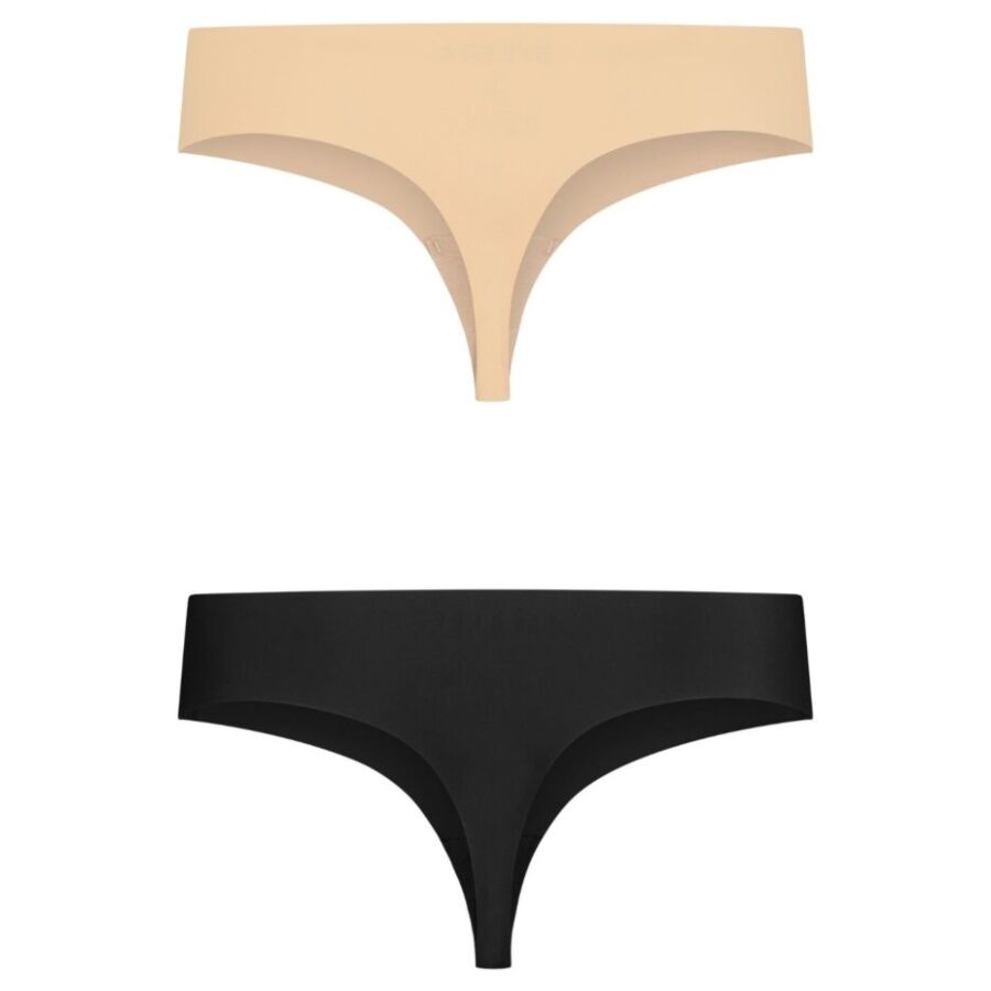 Ilhaerotica - BYE-BRA - PACK 2 TANGAS INVISIBLES BEIGE Y NEGRO TALLA M