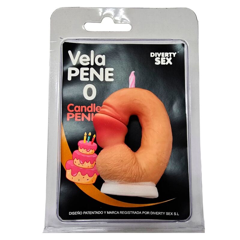 Ilhaerotica - DIABLO PICANTE - VELA EM FORMATO DE PÊNIS COM O NÚMERO 0 NA COR DA PELE