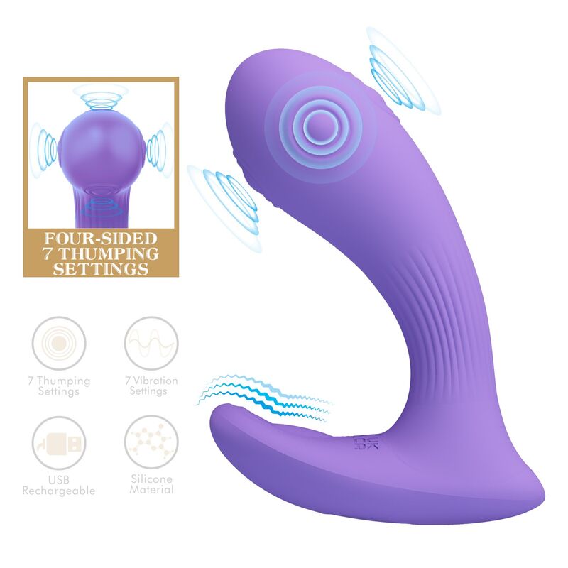 PRETTY LOVE - VIBRADOR DE DUPLA ESTIMULAÇÃO RECARREGÁVEL ANDROMEDA ROXO - Image 3
