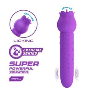 PRETTY LOVE – Vibrador estimulador oral e clitoriano recarregável DANNELL, roxo