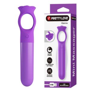 PRETTY LOVE – MINI VIBRADOR MASSAGEADOR RECARREGÁVEL GIANA ROXO