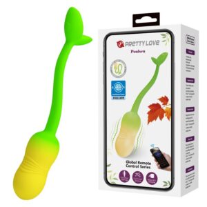 PRETTY LOVE – OVO VIBRATÓRIO COM CONTROLE POR APLICATIVO PULSEN, 12 FUNÇÕES, RECARREGÁVEL VIA USB, VERDE-AMARELO