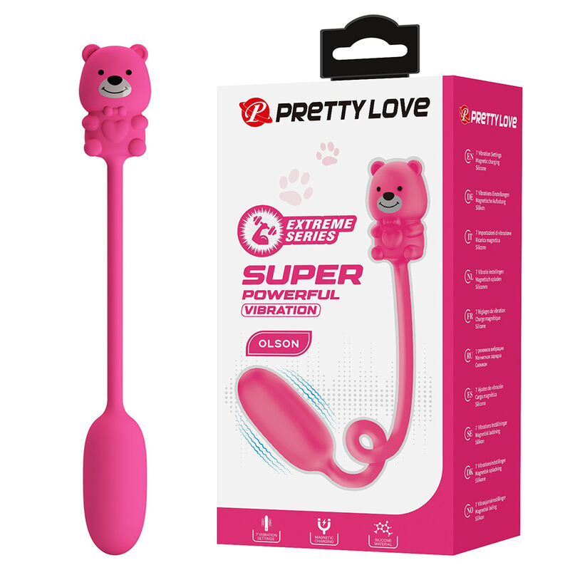 Ilhaerotica - PRETTY LOVE - VIBRADOR BULLET RECARREGÁVEL OLSON COM CONTROLE REMOTO COM FIO ROSA