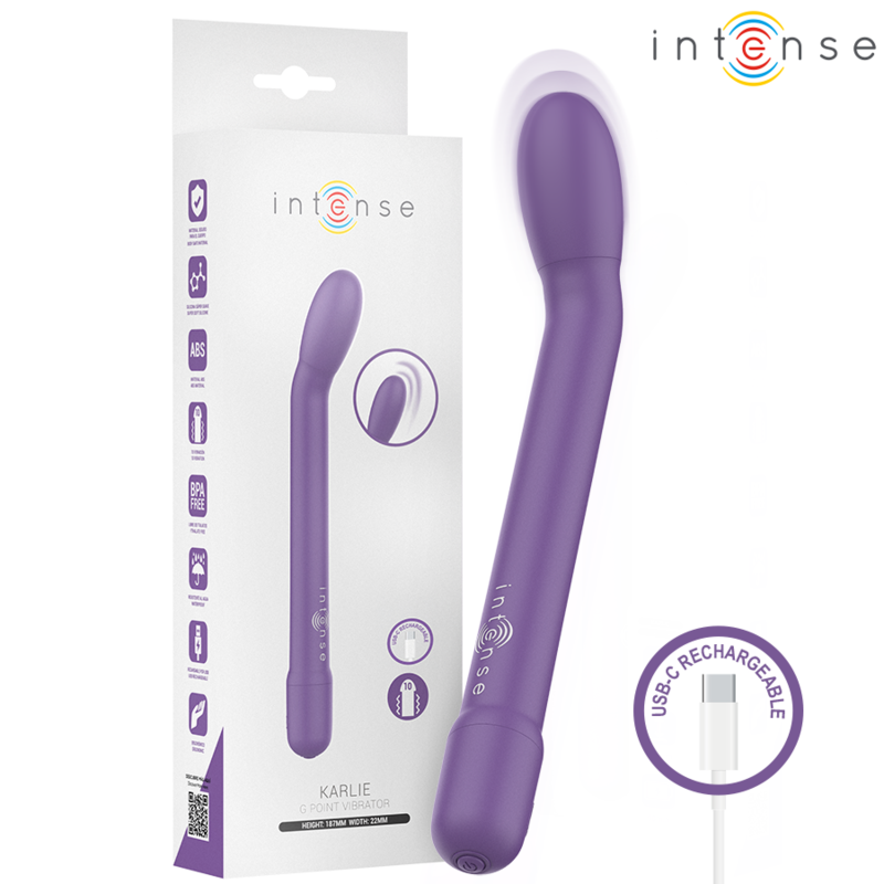 Ilhaerotica - INTENSE - ESTIMULADOR DE PONTO G RECARREGÁVEL KARLIE ROXO