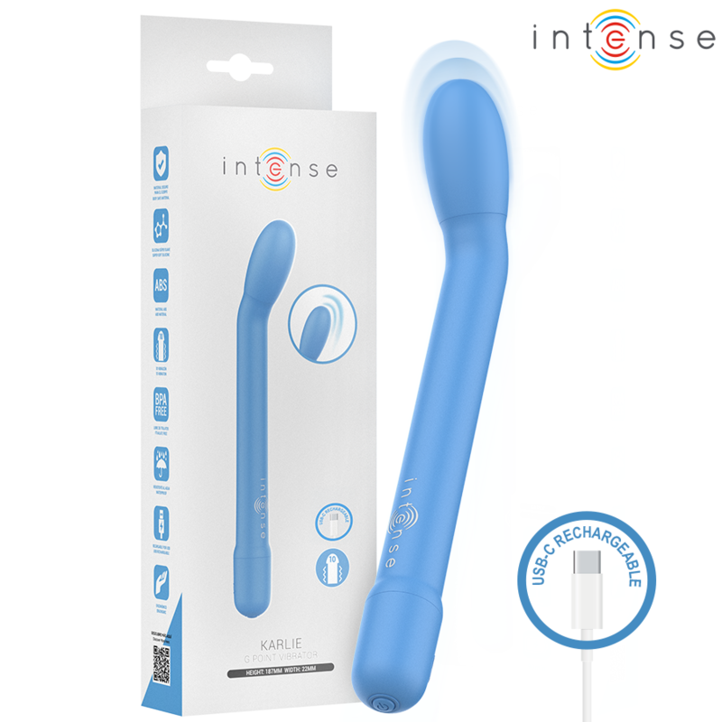 Ilhaerotica - INTENSE - ESTIMULADOR DE PONTO G RECARREGÁVEL KARLIE AZUL