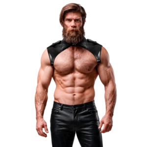 FETISH SUBMISSIVE ATTITUDE – ARNÊS DE PESCOO DE COURO ECOLÓGICO AJUSTVEL BRIGADE MASCULINO