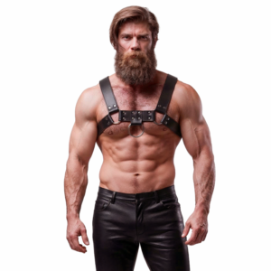 FETISH SUBMISSIVE ATTITUDE – ARNÊS DE PEITO DE COURO ECOLÓGICO MASCULINO