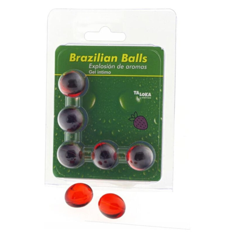Ilhaerotica - TALOKA - 5 BOLAS BRASILEIRAS GEL ÍNTIMO DE MORANGO
