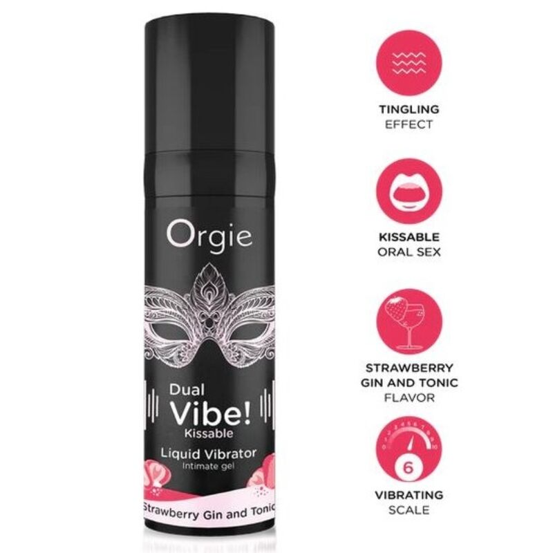 Ilhaerotica - ORGIE - DUAL VIBE! VIBRADOR LÍQUIDO BEIJÁVEL COM SABOR DE MORANGO