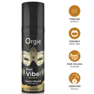 ORGIE – VIBE DUPLA! VIBRADOR LÍQUIDO BEIJÁVEL PIÑA COLADA 15 ML
