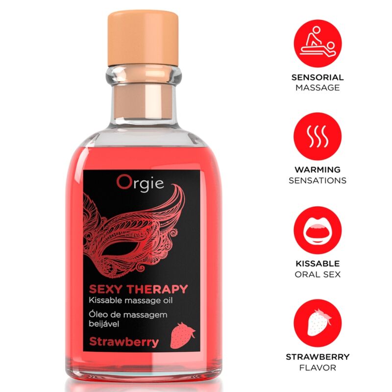 Ilhaerotica - ORGIE - MASSAGEM LÁBIOS MORANGO BEIJÁVEL CONJUNTO DE MASSAGEM BEIJÁVEL 100 ML