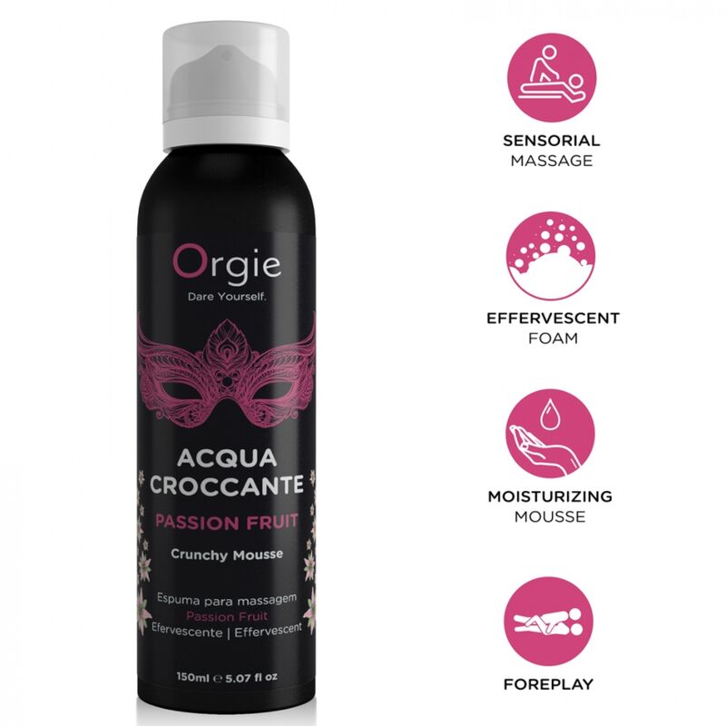 Ilhaerotica - ORGIE - ACQUA CROCCANTE MOUSSE DE MASSAGEM CROCANTE DE MARACUJÁ 150 ML