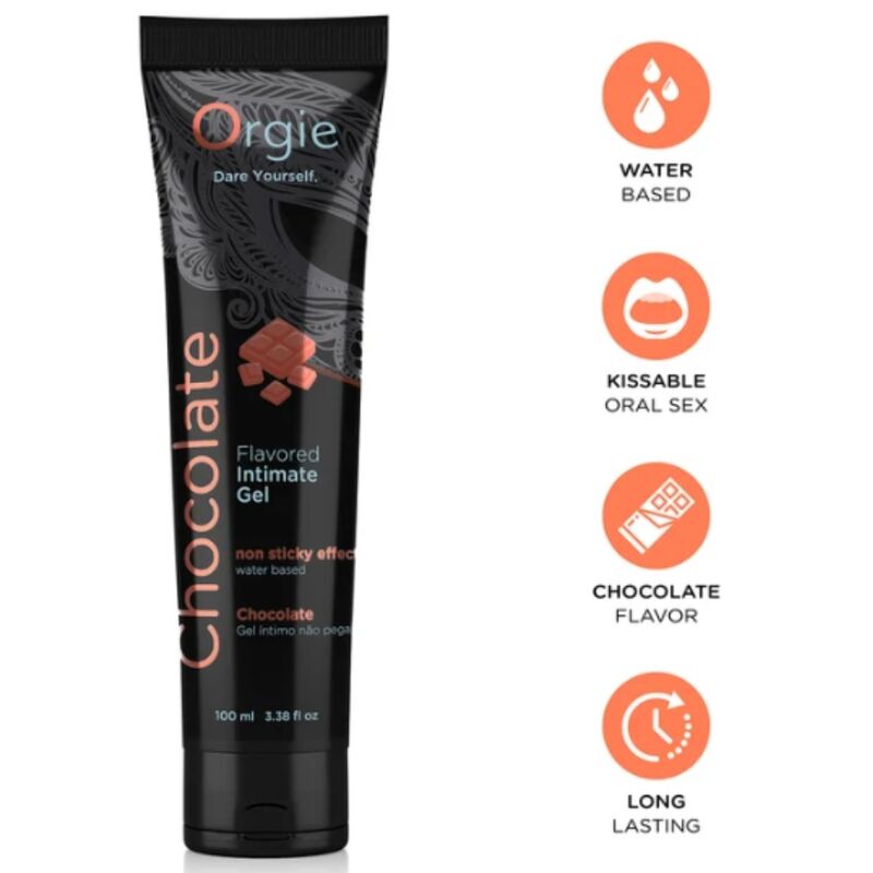 Ilhaerotica - ORGIE - LUBRIFICANTE EM TUBO CHOCOLATE BEIJÁVEL GEL ÍNTIMO À BASE DE ÁGUA 100 ML