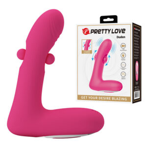 PRETTY LOVE – DUDEN VIBRADOR DE SILICONE RECARREGÁVEL COM 12 MODOS DE VIBRAÇÃO E 3 MODOS DE BALANÇO, ROSA.