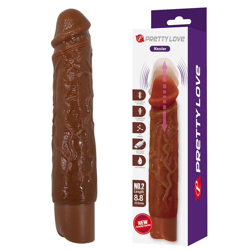 Ilhaerotica - PRETTY LOVE - KESSLER VIBRADOR REALISTA COM 10 MODOS DE VIBRAÇÃO E 10 INTENSIDADES