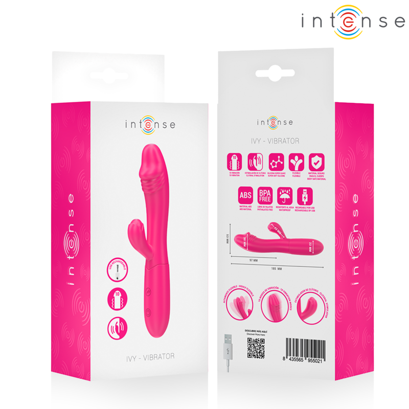 Ilhaerotica - INTENSE - IVY VIBRADOR FLEXÍVEL 10 VIBRAÇÕES COM LÍNGUA ESTIMULANTE ROSA