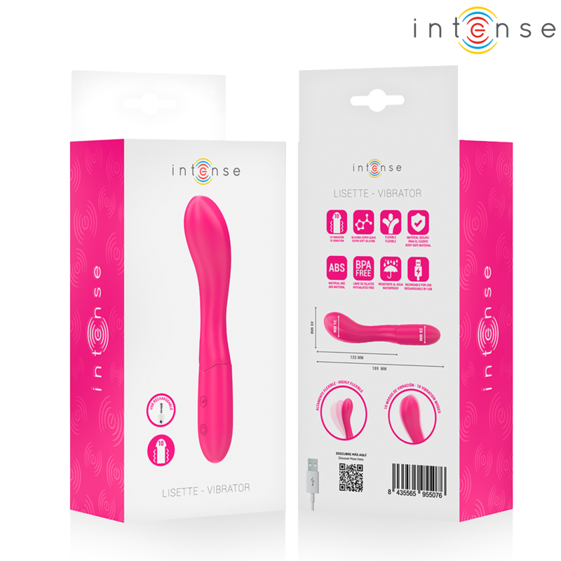 Ilhaerotica - INTENSE - LISETTE VIBRADOR 19 CM FLEXÍVEL 10 VIBRAÇÕES ROSA