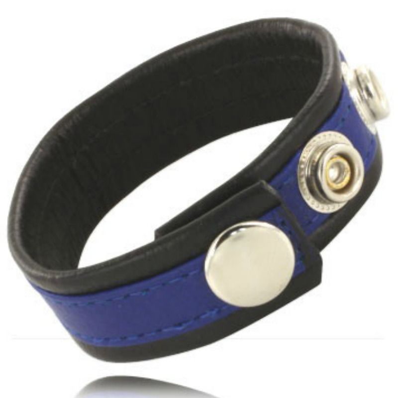 Ilhaerotica - LEATHER BODY - CINTA DE COURO AJUSTVEL PARA PÊNIS AZUL-PRETO
