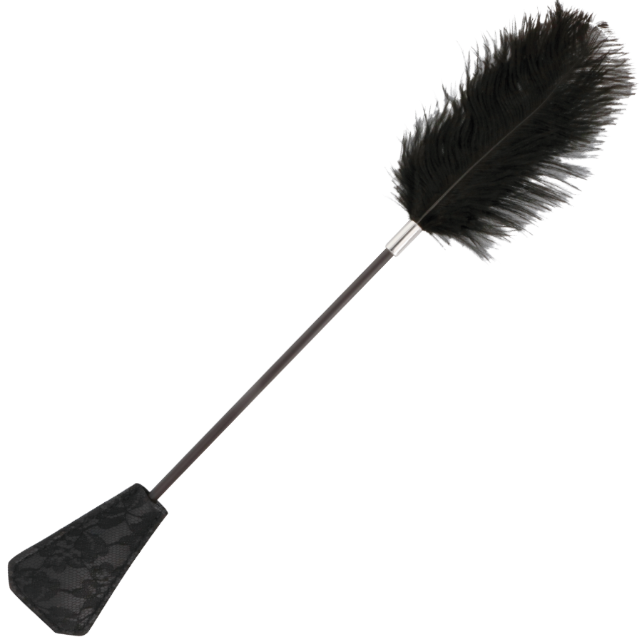 Ilhaerotica - DARKNESS - CHICOTE DE PENA DE AMOR PRETO 56 CM
