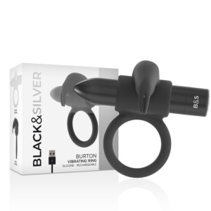 BLACK&SILVER – BURTON RING 10 MODOS DE VIBRAÇÃO PRETO