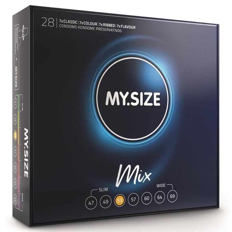 Ilhaerotica - MY SIZE - MIX PRESERVATIVOS 53 MM 28 UNIDADES