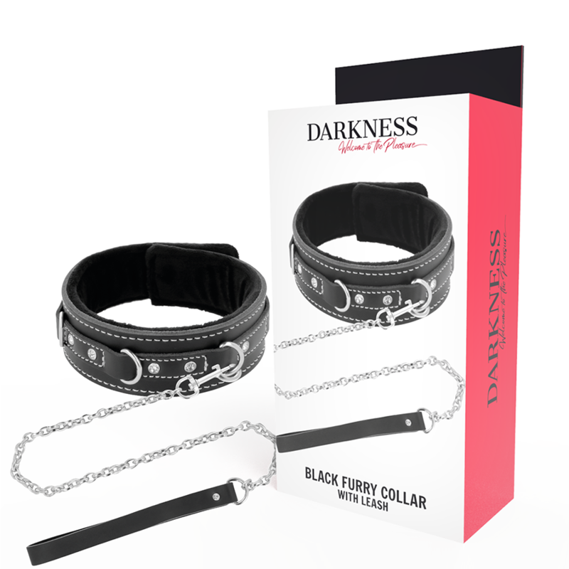 Ilhaerotica - DARKNESS - COLAR DE COURO DE ALTA QUALIDADE COM TRELA