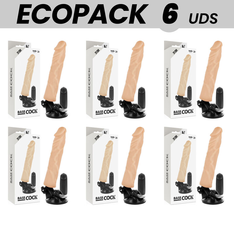 Ilhaerotica - ECOPACK 6 UNIT - BASECOCK VIBRADOR REALÍSTICO CONTROLE REMOTO NATURAL 21 CM -O- 4 CM