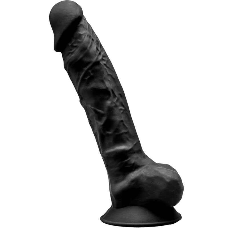 Ilhaerotica - SILEXD - MODELO 1 PÊNIS REALÍSTICO PREMIUM SILEXPAN SILICONE PRETO 23 CM